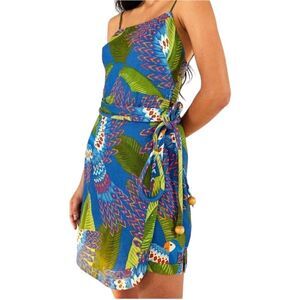 Farm Rio Blue Macaw Mini Dress